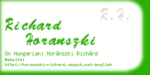 richard horanszki business card