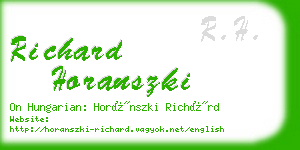 richard horanszki business card
